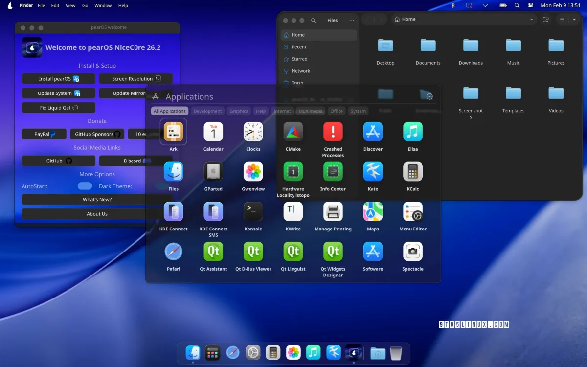 The pearOS NiceC0re desktop