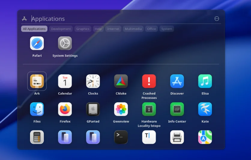 The NiceC0re application launcher.